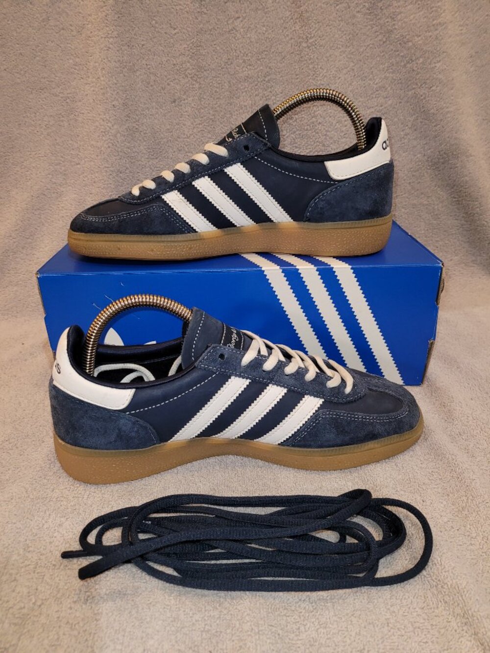 Adidas Spezial Size 6.5 Sporty n Rich Blue White Tan Sneakers JP7066 (#2386) - Picture 2 of 16